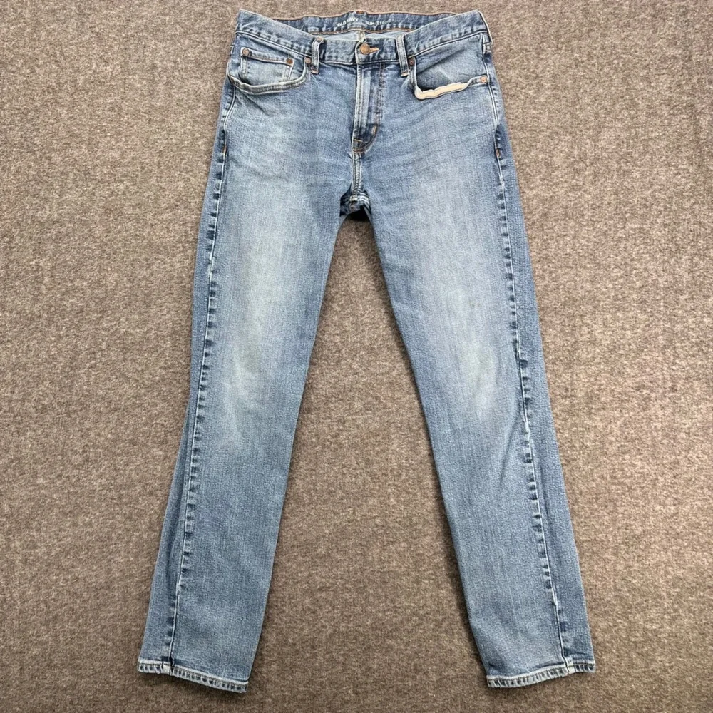 Old Navy Slim Fit Medium Wash 33 Blue Denim Jeans Mens Work  Unisex Casual Pants